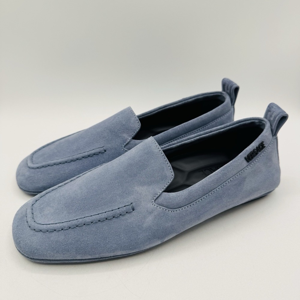 Versace Villa Loafer Men's Size 8 IT 41 Indigo Blue Suede